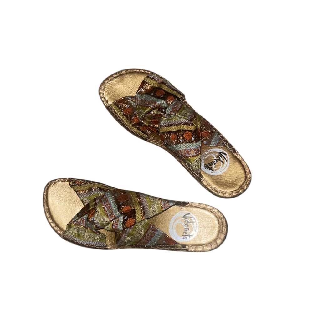 Vibrant Gold and Brown Women's Sandals